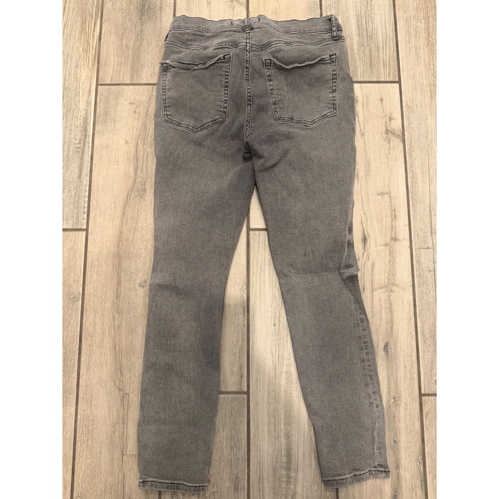 Free People Gray Distressed Ripped Knee Skinny Jeans Size 29R 61855-16515125
